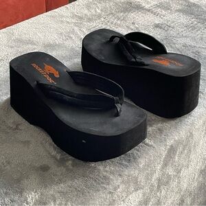 Vintage 90s Y2K Rocket Dog Platform Flip Flops Thong Sandals Sz 7.5